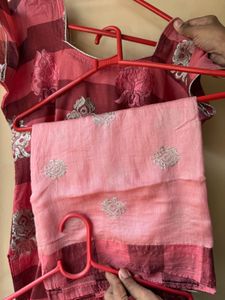 Elegant Pink Kurta Set with Dupatta size M