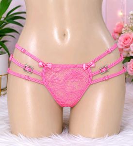 (1403)Cute Pink Lace Thong
