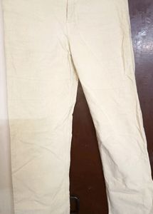 Beige color cotorised straight pant