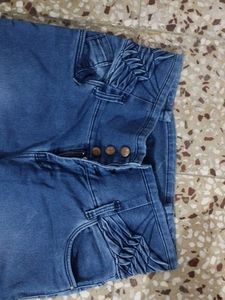 Blue Denim High-Waisted Jeans