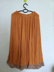Boho Orange Crinkle Skirt