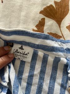 Striped Kurta with Rose patch work