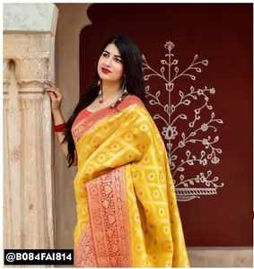 Elegant Yellow Banarasi Silk Saree