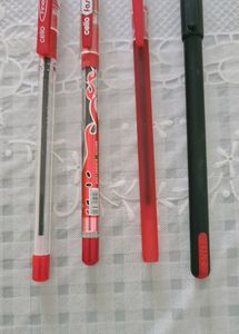 4 Ball Point Red Pens