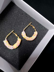 Sparkling Pastel Hoop Earrings