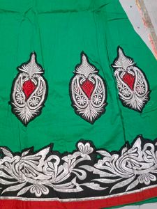 Green Embroidered Anarkali Dress