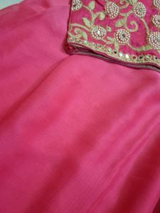 Pink Embellished Saree with Blouse