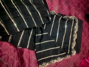 Fancy Black Saree