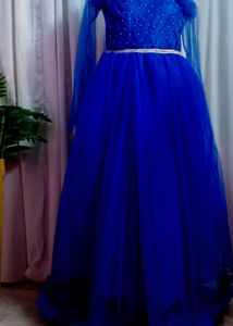 Royal Blue Tulle Formal Gown