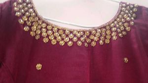 New Unused Elegant Silk Maroon Kurta