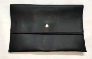 Classic Black Faux Leather Clutch Wallet