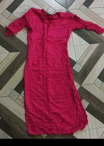 Pink Embroidered Kurta