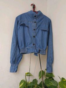 Zara Chic Cropped Denim Jacket