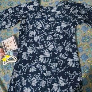 Blue Floral Short Kurti 💙