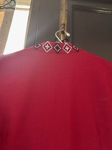 Elegant Red Embroidered Kurta