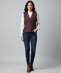 Burgundy Sleeveless Waistcoat