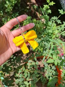 handmade crochet beautiful bow keychain for women