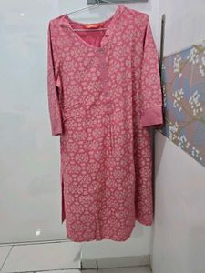 Pink Floral Print Kurta