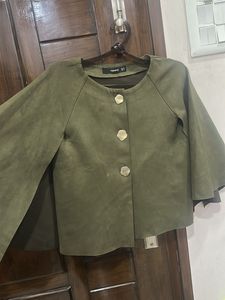 Olive Green Suede Jacket