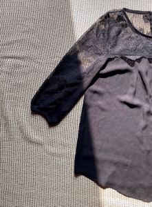 Elegant Black Lace Detail Blouse