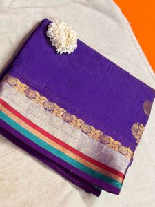 Elegant Purple &amp; Gold Banarasi Saree 💜