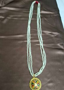 Handmade Elegant Seed Pearl &amp; Enamel Necklace