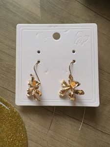 Gold Flower Drop Earrings