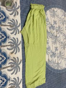 Light Green Relaxed Fit Palazzos
