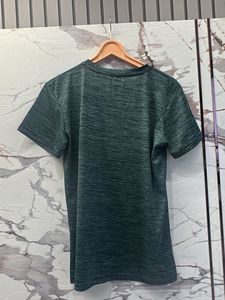 Men's Dark Green Textured T-Shirt