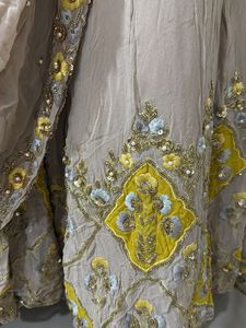 Designer Yellow &amp; Beige Lehenga Choli Set