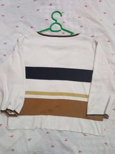 Stylish Striped V-Neck Long Sleeve Top