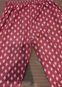 Maroon Printed Kurta Set