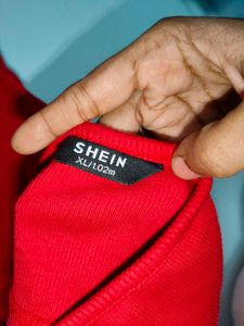 shein red backless crop top