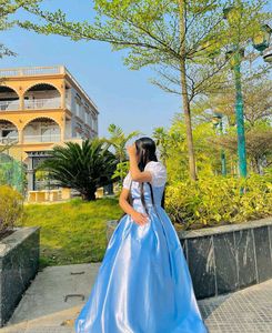 Stunning Blue Satin Dress