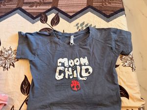 Blue Graphic Print Half-Sleeve T-Shirt