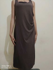 Elegant Brown Maxi Dress