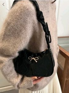 Chic Black Ruched Shoulder Bag