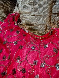 Pink &amp; Gold Embellished Party Top