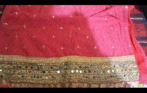 Red Mirror Work Kurti