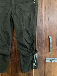 Olive Green Cargo Capris Y2K