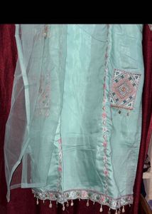 Stunning Teal Embroidered Kurta Set