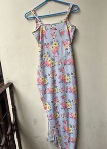 Floral Ruched Bodycon Maxi Dress 🌸
