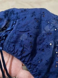 Blue Lace Trim Briefs