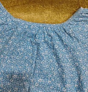 Blue Floral Off-Shoulder Top | Size S | Gently Use