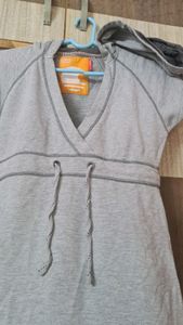 Grey hooded sweatdress