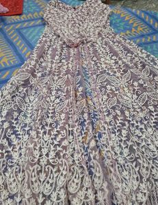 Elegant Embroidered Anarkali kurta and pant set