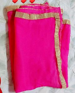 Pink &amp; Gold Pakistani Kurte With Dupatta