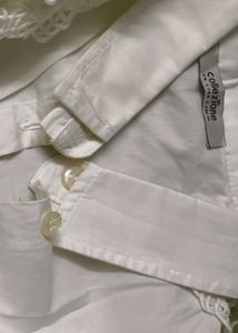 Collezione White Shirt with Elegant Shoulder Lace