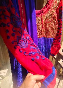 Elegant Blue Anarkali Kurta Set