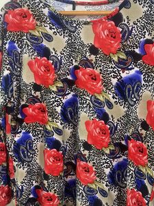 Vibrant Floral Print Long Sleeve Top